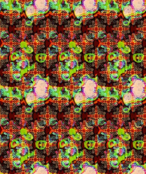 Raster illüstrasyonundaki çiçek desenli çizim. Düz Çiçek Elementleri Tasarımı. Süslü kumaş deseni. Renkli Bahar Teması çizim şablonu.