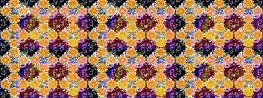 Şirin çiçekler. Raster Moda kumaş deseni. Çizgi çizimi deseni.