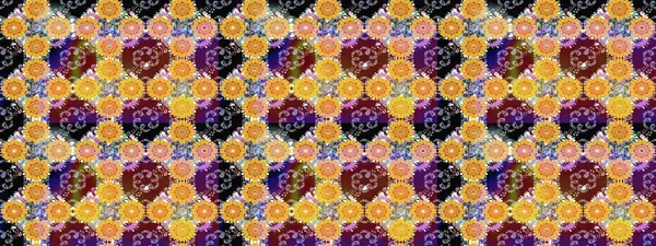 Şirin çiçekler. Raster Moda kumaş deseni. Çizgi çizimi deseni.