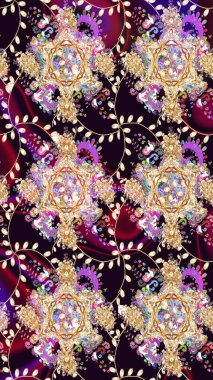 Robot resim. Raster illüstrasyonu. Siyah renkli çiçekler. Şirin çiçek elementleri..