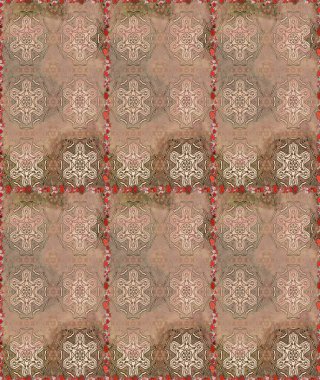 Amazing seamless floral pattern with bright colorful flowers and leaves on a beige and brown colors. Modern floral background. Folk style. The elegant the template for fashion prints.