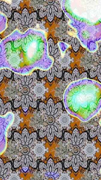 Eski usul küçük çiçekli şirin bir eskiz deseni. Moda arka planında parlak buketler. Kumaş, duvar kağıdı ve kağıt üzerine baskı yapmak için gelişen arka plan. Raster illüstrasyonu.