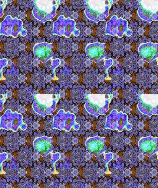 Renkli Bahar Teması eskiz kalıbı. Çiçekli çizim şekli. Mor renkli çiçekler. Düz Çiçek Elementleri Tasarımı.