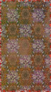 Düz çiçek öğeleri tasarım. Bahar Tema Dikişsiz desen arka plan rengi. Sorunsuz Chichi kumaş deseni. Raster resim. Çiçek deseni.