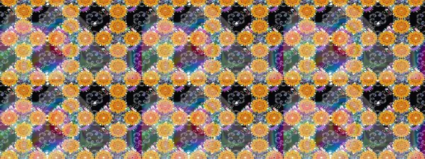 Moda baskıları için zarif bir şablon. Halk tarzı. Modern çiçek arkaplanı. Parlak renkli çiçekleri ve sarı ve mavi renkte yaprakları olan şaşırtıcı, pürüzsüz çiçek deseni..