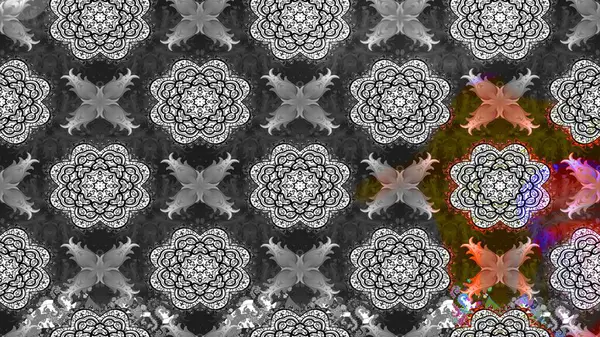 Gri renkli çiçekler. Raster illüstrasyonundaki çiçek desenli çizim. Düz Çiçek Elementleri Tasarımı. Renkli Bahar Teması çizim şablonu.