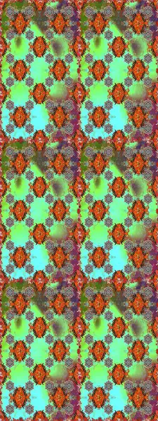 Raster illüstrasyonu. Raster deseni. Kahverengi ve yeşil renklerde bahar çiçekleri. Patlayan çiçekler soyut yerleştirilmiş.