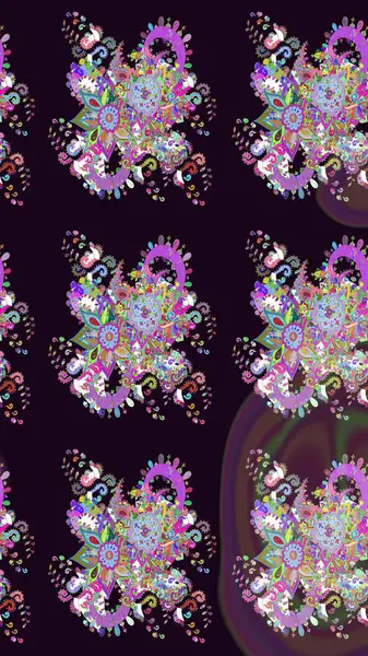 Çiçekli zambakların eskiz geçmişi. Parlak çiçekli kolaj çiçekleri siyaha boyanmış. Çiçek tasarımı için inanılmaz kolaj cennet tarzı..