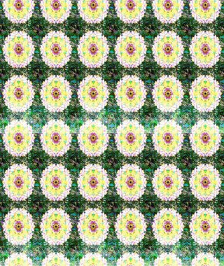 Robot resim. Raster illüstrasyonu. Küçük çiçekte sevimli çiçek deseni var..