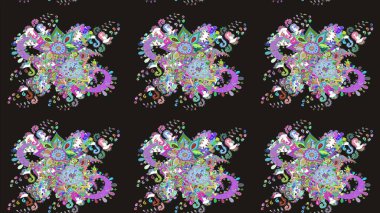 Eski usul küçük çiçekli şirin bir eskiz deseni. Kumaş, duvar kağıdı ve kağıt üzerine baskı yapmak için gelişen arka plan. Moda arka planında parlak buketler. Raster illüstrasyonu.