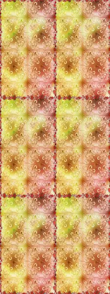 Raster illüstrasyonu. Sevimli çiçekli kusursuz desen ve bej ve sarı renklerde yapraklar, suluboya çiçek deseni, duvar kağıdı, kart veya kumaş için fayanslı.