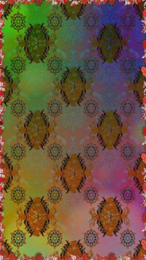 Raster - stok. Kahverengi ve yeşil çiçekli kusursuz desen, suluboya çiçek deseni, sevimli çiçek, duvar kağıdı, kart veya kumaş için fayanslı.