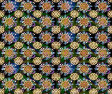 Suluboya çiçekli çiçek deseni. Raster illüstrasyonu. Bej renkli güzel tekstil.