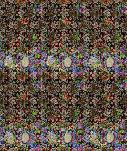 Tekstil tasarımı için gri renkli geleneksel halk çiçekleri buketi. Üzerinde gelincikler ve vadi zambakları olan renkli çiçek desenli nakış..