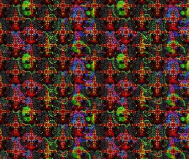 Raster illüstrasyonundaki çiçek desenli çizim. Renkli Bahar Teması eskiz kalıbı. Süslü kumaş deseni. Düz Çiçek Elementleri Tasarımı.