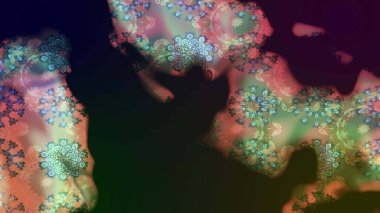 Küçük çiçekli yay deseni çiz. Suluboya stilinde gri renkte. Raster illüstrasyonu.