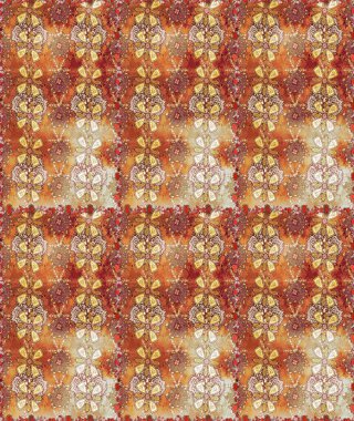 Nazik, narin çiçek arkaplanı. Çiçekli karalama şeklinde Raster çiçek deseni. Kahverengi ve bej renkli çiçekler.