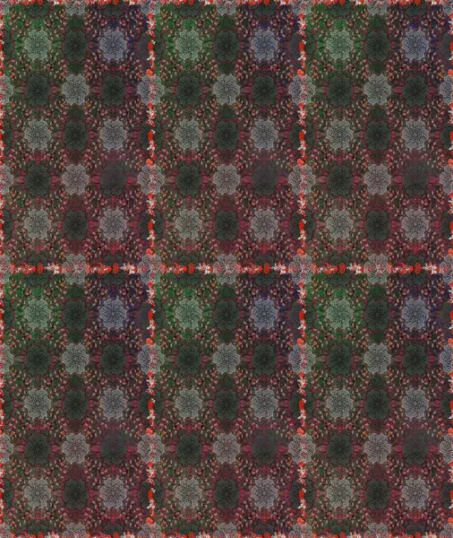 Gri ve kahverengi renkli çiçekler. Tropik, dikişsiz çiçek deseni. Raster illüstrasyonu.