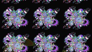 Siyah renkli çiçekler. Renkli Bahar temalı eskiz kalıbı. Düz Çiçek Elementleri Tasarım Raster illüstrasyonu. Çiçekli çiçek deseni, suluboya..