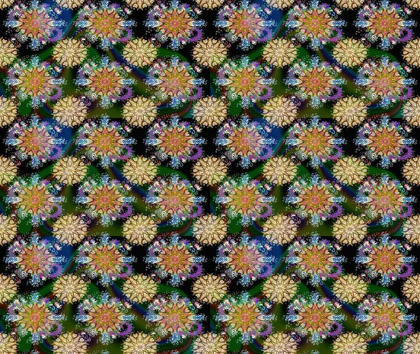 Suluboya çiçekli çiçek deseni. Raster illüstrasyonu. Bej renkli güzel tekstil.