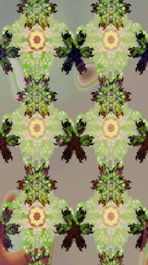 Raster illüstrasyonu. Çiçekli güzel suluboya desen. Tarafsız ve gri renklerde.