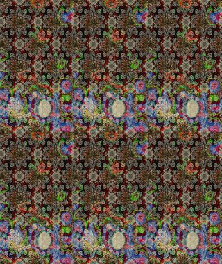 Tekstil tasarımı için gri renkli geleneksel halk çiçekleri buketi. Üzerinde gelincikler ve vadi zambakları olan renkli çiçek desenli nakış..