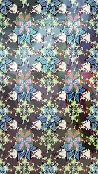 Gri ve nötr renkte çiçekler. Raster illüstrasyonunda kusursuz çiçek deseni.