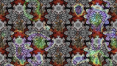 Güzel karalamalı çiçek desenli çizim. Güzel kumaş deseni. Raster illüstrasyonu. Küçük çiçekte sevimli çiçek deseni var..