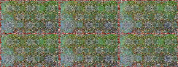 Klasik taslak çizimi. Raster çiçek izi. Çiçek yeşili ve kahverengi desenli..