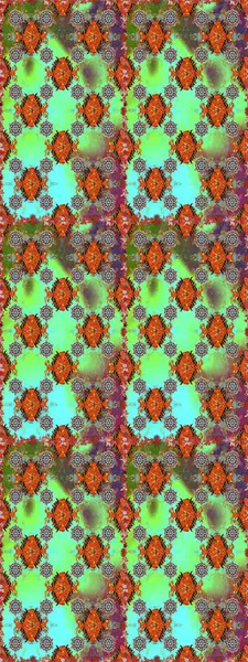 Raster illüstrasyonu. Raster deseni. Kahverengi ve yeşil renklerde bahar çiçekleri. Patlayan çiçekler soyut yerleştirilmiş.