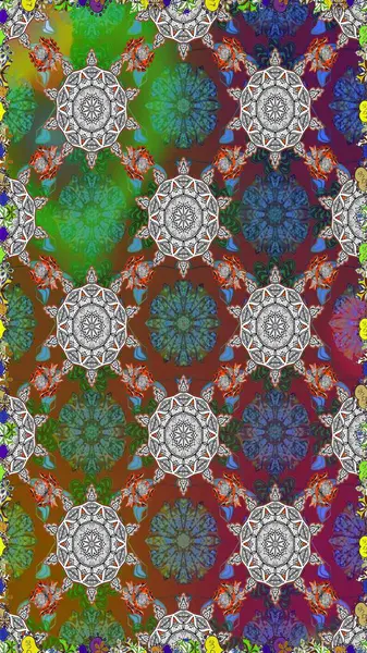 Renkli Bahar Temalı Kusursuz Arkaplan. Sevimli çiçek raster deseni. Düz Çiçek Elementleri Tasarımı. Gri renkli çiçekler.