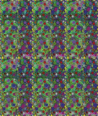 Şirin çiçek elementleri. Raster illüstrasyonu. Kusursuz. Yeşil renkte çiçekler.