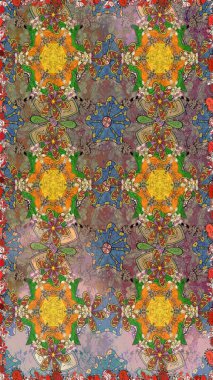 Robot resim. Küçük çiçekteki sevimli çiçek deseni. Raster illüstrasyonu.