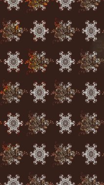 Kahverengi renkli çiçekler. Kumaş desenli papatya çiçekleri ayrıntıları.