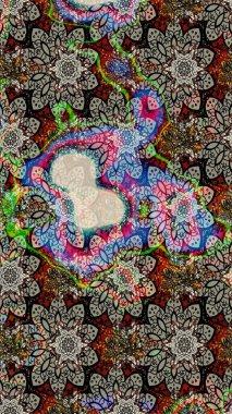 Gri arka planda. Tekstil, kumaş, ambalaj, hatıra defteri için hoş bir çiçek arkaplanı. Elle çizilmiş çiçek desenli Raster çizimi. Çocuksu tasarım.