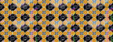 Gömlek, arka plan modelini çiz. Tropik çiçekler. Sarı renkte çiçekler.