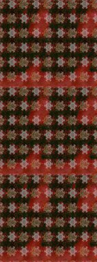 Raster illüstrasyonu. Kahverengi ve gri renkte zarif çiçekli suluboya. Renkli Bahar Temalı Kusursuz Arkaplan. Düz Çiçek Elementleri Tasarımı.