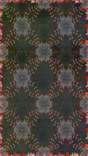 Renkli Bahar Temalı Kusursuz Arkaplan. Raster illüstrasyonu. Düz Çiçek Elementleri Tasarımı. Güzel kumaş deseni. Karalama çiçeği. Zentangle soyut çiçekleri.