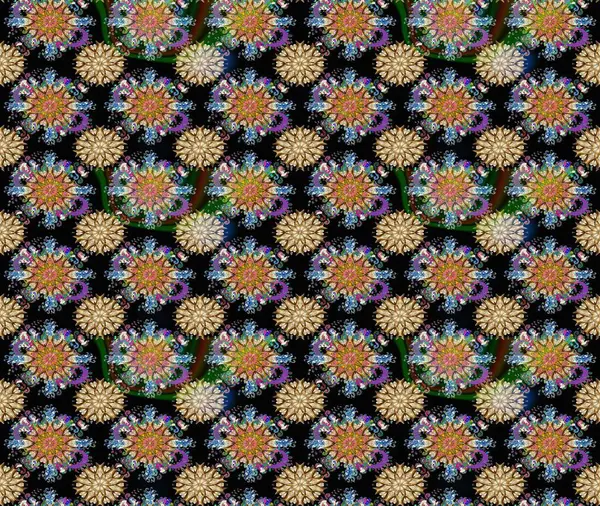 Çiçek buketleriyle klasik bir eskiz şekli. Siyah renklerde. Raster illüstrasyonu.