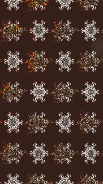 Kahverengi renkli çiçekler. Kumaş desenli papatya çiçekleri ayrıntıları.