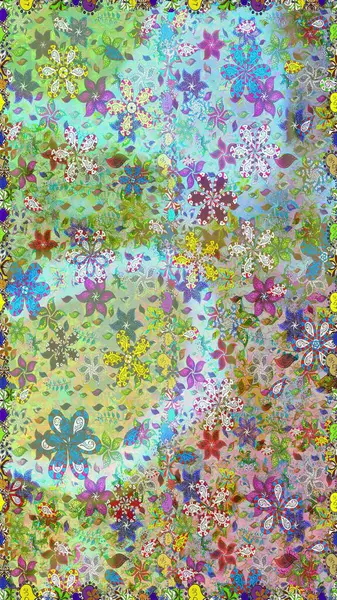 Parlak elementlerin. El çizimi Raster çizimi. Duvar kağıdı, web sayfası arka planı, ambalaj kağıdı, davetiye, broşür, afiş veya web sitesi için kusursuz çiçek deseni kullanılabilir.