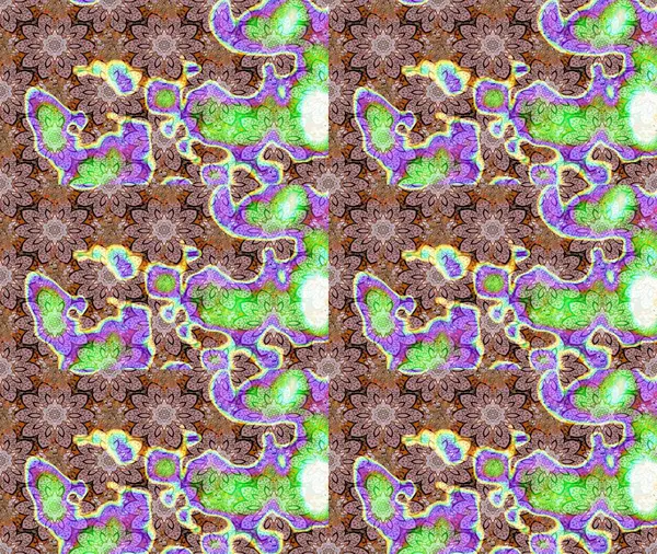 Çizim kalıbı. Ultraviyole kumaş deseni. Raster illüstrasyonu. Organik motif arkaplanı.