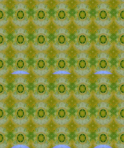 Raster illüstrasyonu. Yeşil renkte karalamalı çiçek deseni çiz.