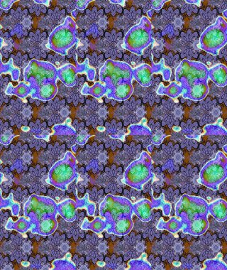 Anti-stres için soyut örnek sayfası. Raster illüstrasyonu. Menekşe renklerinde.