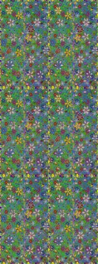 Raster resim. Çiçek desenli çiçek ve yaprakları ile. Sevimli küçük çiçek desenle.