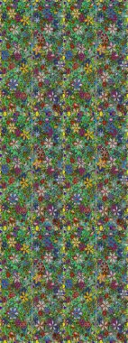 Renkli Bahar Temalı Kusursuz Arkaplan. Düz Çiçek Elementleri Tasarım Raster illüstrasyonu. Yeşil renkli çiçekler. Çiçeksiz desenli arka plan.