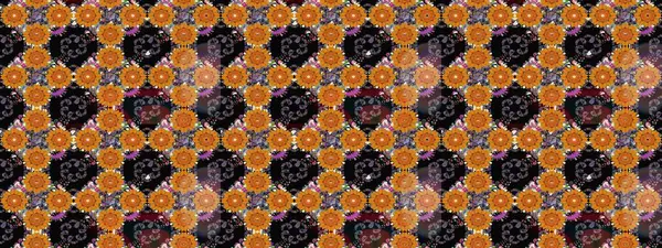 Düz Çiçek Elementleri Tasarımı. Raster. Renkli Bahar Teması çizim şablonu.