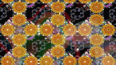 Küçük çiçekteki sevimli çiçek deseni. Sarı renkte çiçekler.