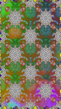 Raster deseni. Organik elementler. Botanik kusursuz desen. Suluboya etkisi.