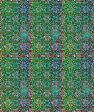 Hediye ambalaj kağıdı, tebrik kartları, posterler ve pankart tasarımı. Yeşil ve mavi renkte çiçekler. Raster düz çiçekleri pürüzsüz desen.